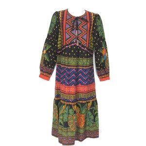 FARM ⚜ WOMEN'S LINEN FOREST TAPESTRY MIDI DRESS